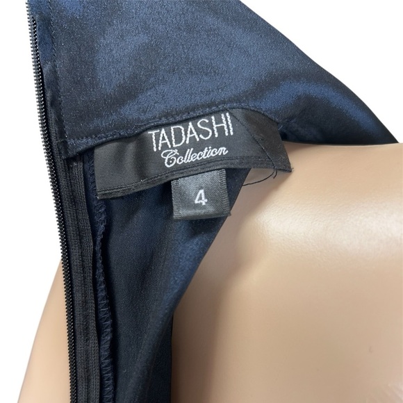Tadashi Collection Taffeta Navy Blue Cocktail Dress Classy Elegant Formal Women4 - Picture 7 of 10